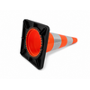 Cône de signalisation PU - 50 cm avec base noir - Classe 2