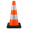 Cône de signalisation PU - 50 cm avec base noir - Classe 2