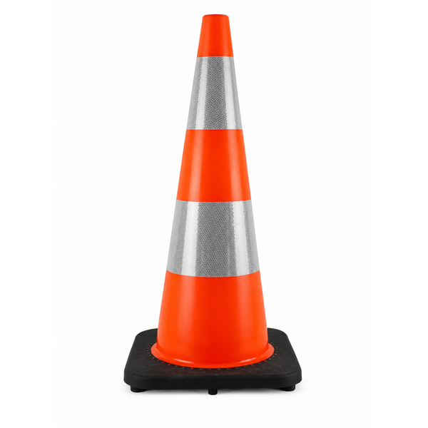  Traffic cone PU - 75 cm high with black base + Class 2