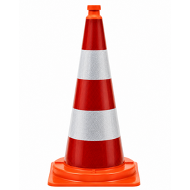  Cône de signalisation monopièce 75 cm - entièrement réfléchissant + SB 250