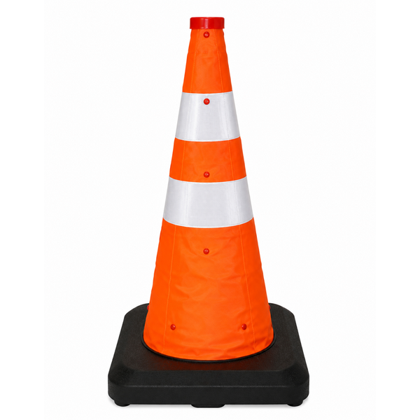  Heavy duty collapsible traffic cone 50 cm with integrated LED