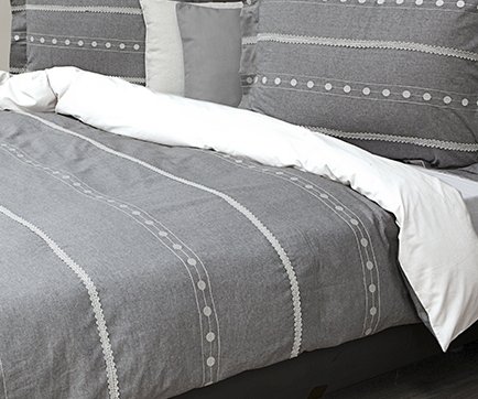 HnL | Bettwäsche Giel | 2 Größen | grau-weiß