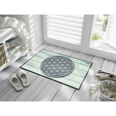 Wash Dry Doormat Pattern Of Life Washable Mat With Rubber
