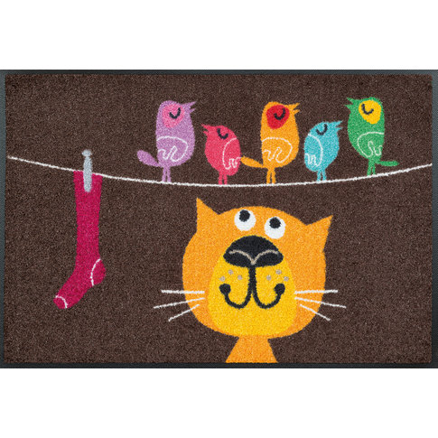 Kleen-Tex-Fußmatten wash + dry doormat | Birds on Wire | ... washable mat with rubber edge!