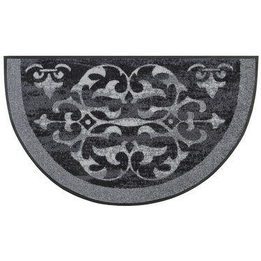 Wash Dry Doormat Round Ornaments Washable Mat Rubber Edge