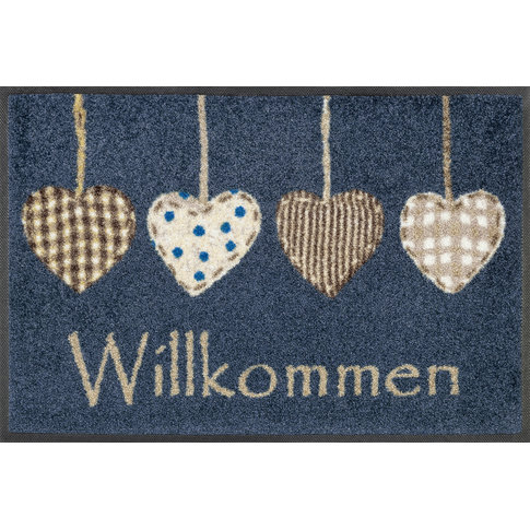 Kleen-Tex-Fußmatten wash + dry Fußmatte | Cottage Hearts | ... waschbare Matte mit Gummikante!