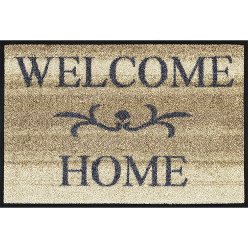 Kleen-Tex-Fußmatten wash + dry doormat | Welcome Home beige | ... washable mat with rubber edge!