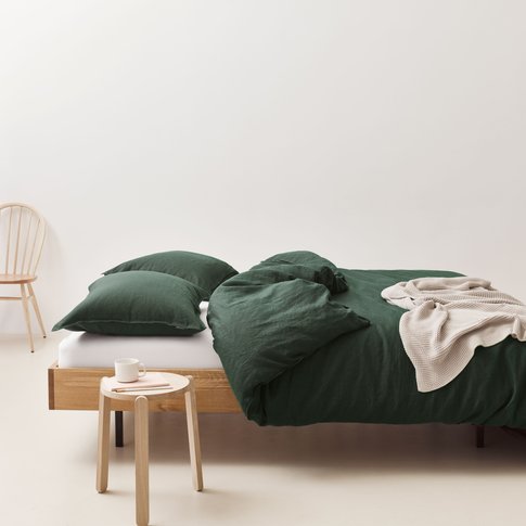 MARC O'POLO  Marc O'Polo bed linen | VALKA deep green | 100% linen | 135/200, 80/80 cm