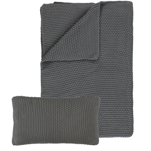 MARC O'POLO  Kissen NORDIC KNIT stone | 30x60 cm | Baumwollstrick