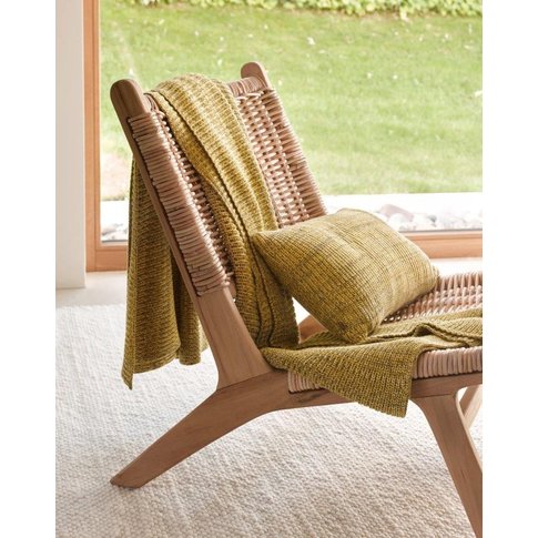 MARC O'POLO  KUARA Plaid yellow | Knitted plaid | 130x170cm