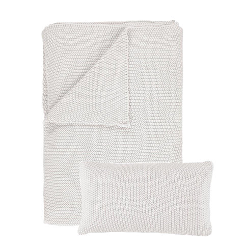 MARC O'POLO  NORDIC KNIT cushion, off-white | Cotton knit | 30x60 cm