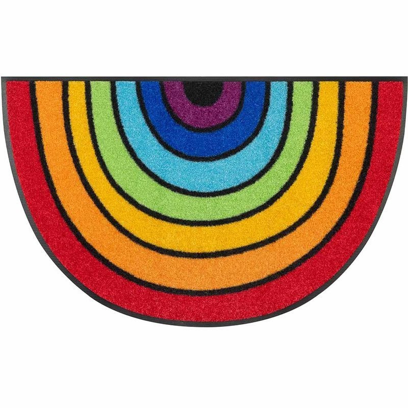 wash+dry Fußmatte | | halbrund Round - Rainbow Special Hemsing Shape , Teppich