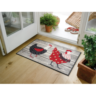 Kleen-Tex-Fußmatten wash+dry doormat | Chicken Farm |...washable mat with rubber edge!