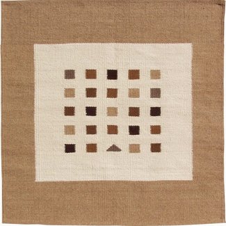 Heluan Teppich NATUR | Des. 1217 WÜRFEL| 100% Schurwolle