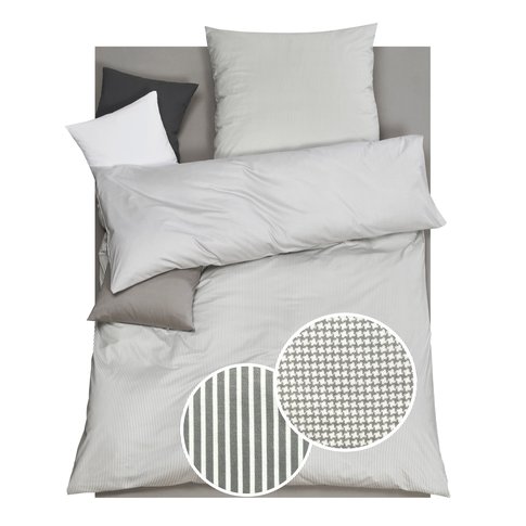 Doris Meyer  Doris Meyer | Striped Houndstooth - 73 greige-white