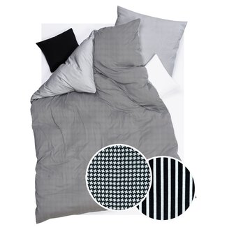 Doris Meyer  Doris Meyer | STRIPED HOODSTOOTH - black and white