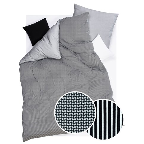 Doris Meyer  Doris Meyer | Interlock jersey | STRIPED HOUNDSTOOTH | black and white