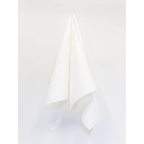 Vieböck - Leinen Tea towel RAUTE color 01 white | 100% Linen | 50/70cm | product information