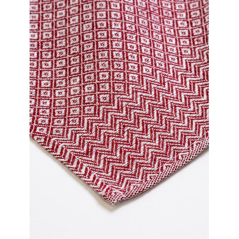 Vieböck - Leinen Tea towel RAUTE color 34 red | 100% linen | 50/70 cm | Product information
