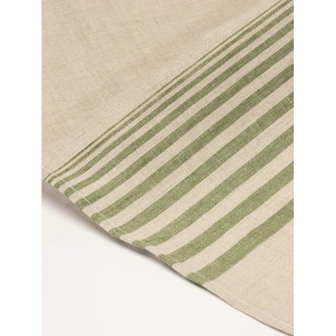 Vieböck - Leinen Gläsertuch STREIFEN Fb.  83 natur/moos | 100 % Leinen | 50/70cm | Produktinformation