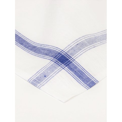 Vieböck - Leinen Glass cloth 601 | BORDERS col. 10 blue | 100% Linen | 65/65cm | product information