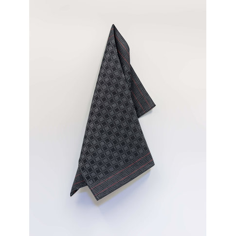 Vieböck - Leinen Geschirrtuch-GRUBENTUCH | 50% Leinen, 50% Baumwolle | schwarz-grau | 50/70cm | Produktinformation