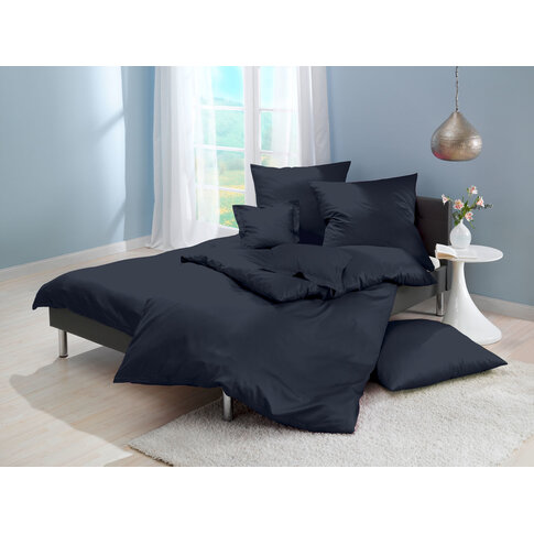 Lorena Bettwäsche & Kissenbezüge Satin sheets or pillowcases | Uni color 17 midnight blue | product information