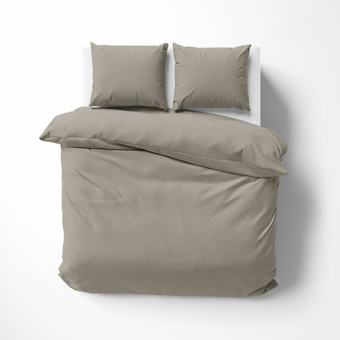 Lorena Bettwäsche & Kissenbezüge Satin bed linen | Solid color 43 pebble | 100% cotton