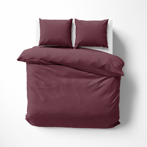 Lorena Bettwäsche & Kissenbezüge Satin bed linen | Solid color 691 ruby | 100% cotton