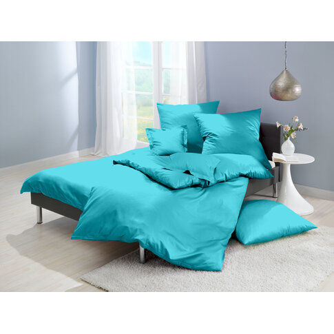 Lorena Bettwäsche & Kissenbezüge Satin-Bettwäsche oder Kissenbezüge | Uni Fb. 251 türkis | Produktinformation