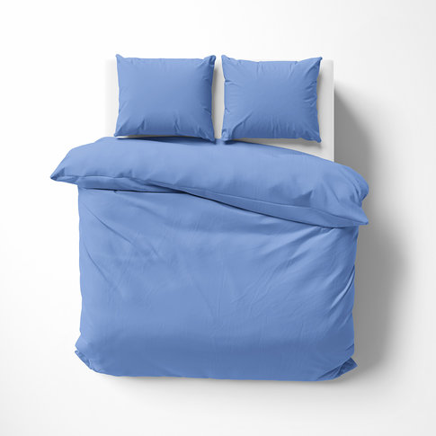 Lorena Bettwäsche & Kissenbezüge Satin bed linen | Solid color 155 azure | 100% cotton