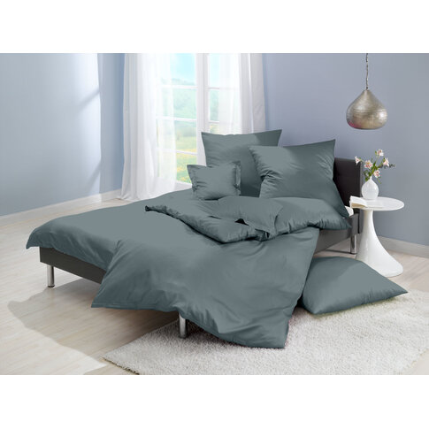 Lorena Bettwäsche & Kissenbezüge Satin bed linen or pillowcases | Uni color 83 steel gray | Product information
