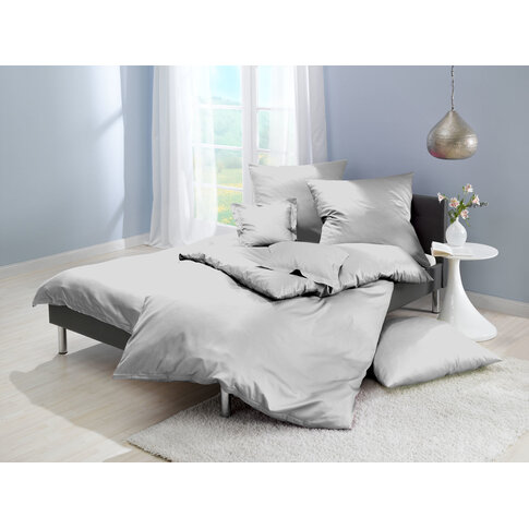 Lorena Bettwäsche & Kissenbezüge Satin-Bettwäsche oder Kissenbezüge | Uni  Fb. 81 silber | Produktinformation