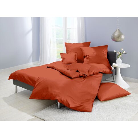 Lorena Bettwäsche & Kissenbezüge Satin bed linen or pillowcases | Solid color 56 orange | Product information