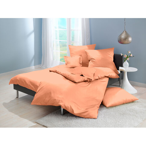 Lorena Bettwäsche & Kissenbezüge Satin bed linen or pillowcases | Uni color 51 melon | Product information