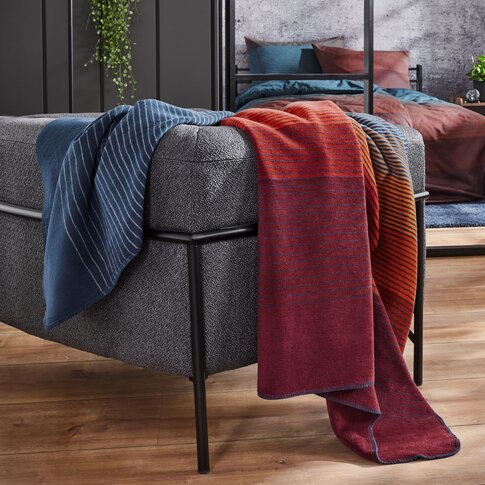 Ibena Bugatti Decke STREIFEN | 150/200 cm | kuschelig weich!