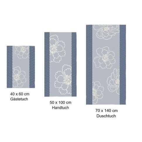 Bassetti  Frottiertücher fürs Bad |  HANAMI G1 blau-grau