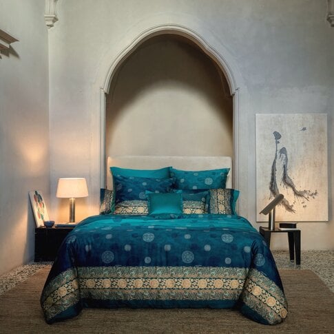 Bassetti  Bettwäsche | PALLAVICINO B1 petrol-blau  | 100% Baumwolle