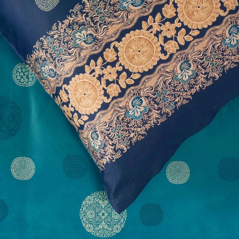 Bassetti   Bed linen + pillowcases | PALLAVICINO B1 petrol-blue