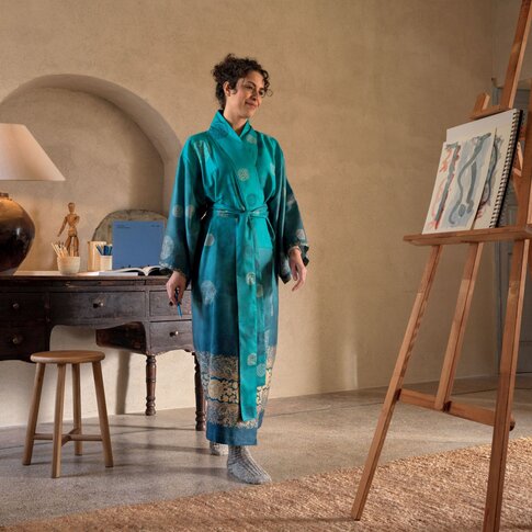 Bassetti  Bassetti Kimono | PALLAVICINO B1 petrol blue | ...two sizes!