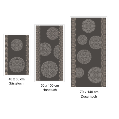 Bassetti  Terry towels for the bathroom | PALLAVICINO G1 anthracite | 50 x 100 cm