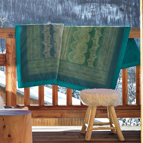 Bassetti  Plaid | BRUNELLESCHI V4 green | Outer material: 100% cotton, Filling: 100% polyester