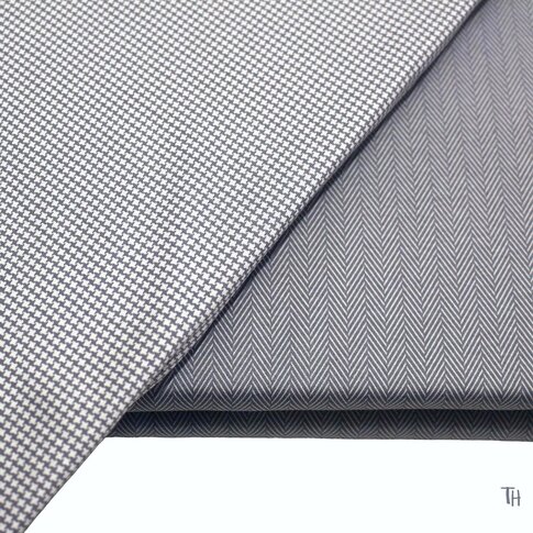 Doris Meyer  Doris Meyer | Interlock jersey | Houndstooth herringbone | greige-white