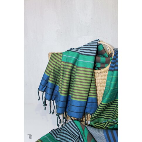 Hammam towel EBONY blue-green | approx. 100/200 cm | 100% organic cotton