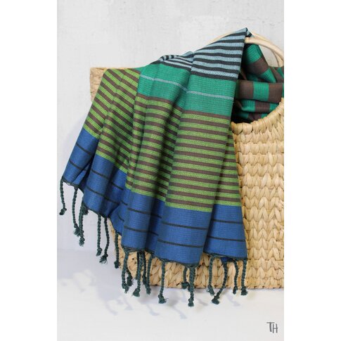 Hammam towel EBONY blue-green | approx. 100/200 cm | 100% organic cotton