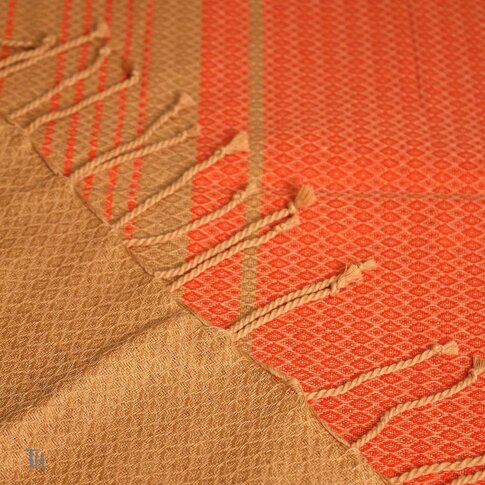 Hamam towel JACQUARD orange-gold | approx. 100/200 cm | 100% organic cotton