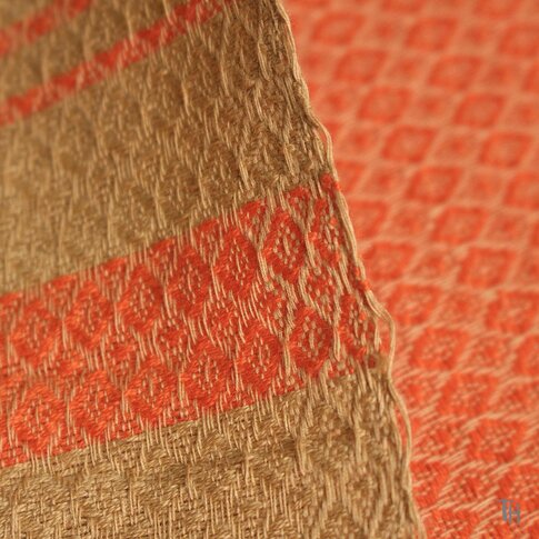 Hamam towel JACQUARD orange-gold | approx. 100/200 cm | 100% organic cotton