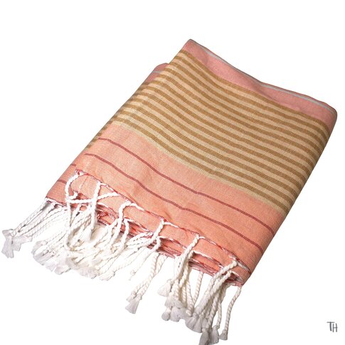 Organic cotton hammam towel | Rose-gold-salmon | approx. 100/200 cm | 100% organic cotton