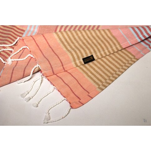 Organic cotton hammam towel | Rose-gold-salmon | approx. 100/200 cm | 100% organic cotton