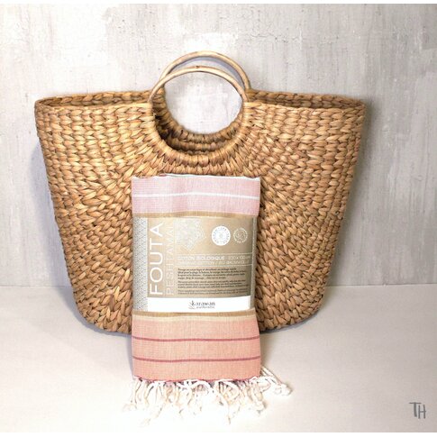 Organic cotton hammam towel | Rose-gold-salmon | approx. 100/200 cm | 100% organic cotton
